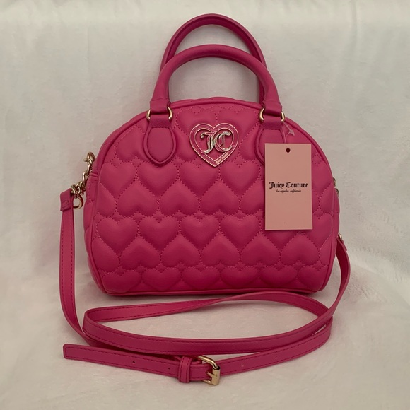 Juicy Couture Flawless Dome Satchel Heart Quilted - Picture 1 of 9